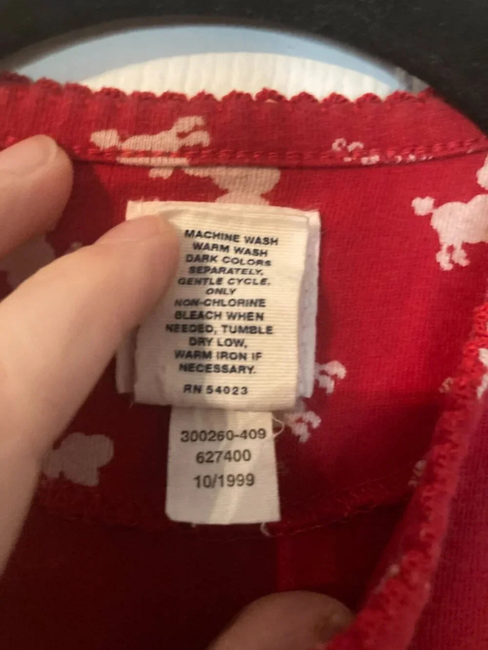 Vintage 1999 Baby Gap Red Princess & Poodles Print One-Piece - Size S (3-6M)